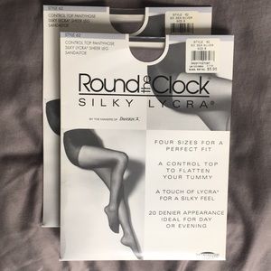2 Pks Round the Clock Pantyhose